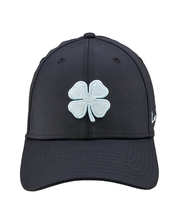 Premium Clover 187 Black Fitted Performance Hat
