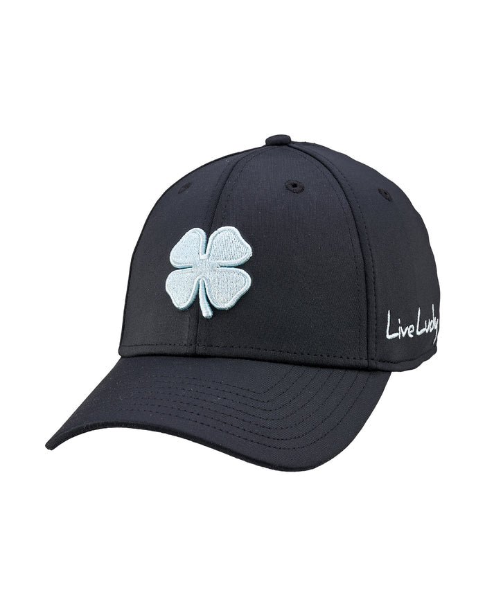 Premium Clover 187 Black Fitted Performance Hat