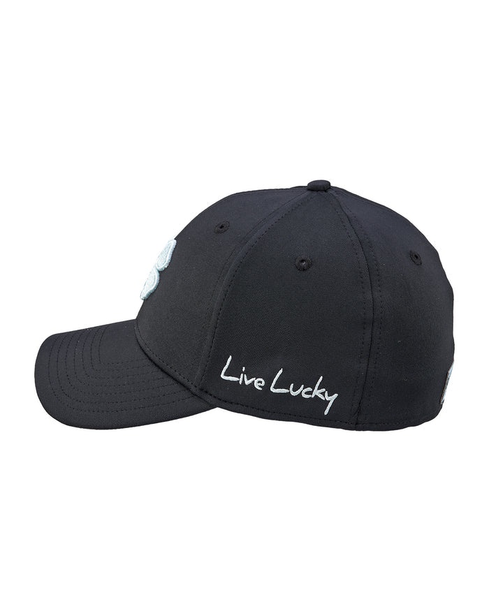 Premium Clover 187 Black Fitted Performance Hat