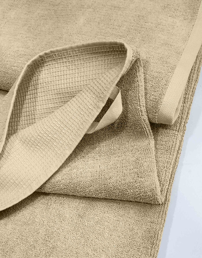 Premium Cotton Waffle Bath Sheet  Towel (Beige) - Hinz Clothing