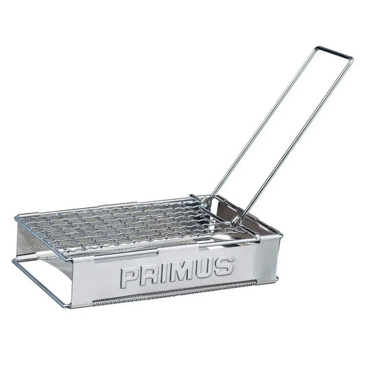 Primus toaster with the handle extended and the body expanded on a white background