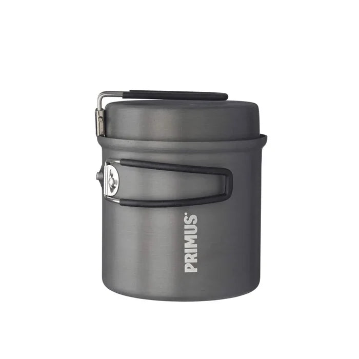 Primus Litech Trek Kettle with the handles closed on a white background