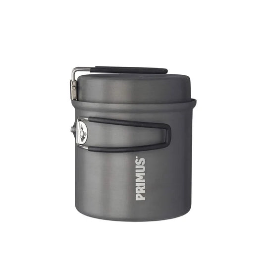 Primus Litech Trek Kettle with the handles closed on a white background