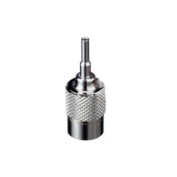 Primus stainless steel gas filling adaptor on a white background
