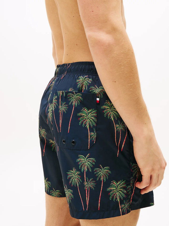 Print Mid Length Swim Trunks in Palm