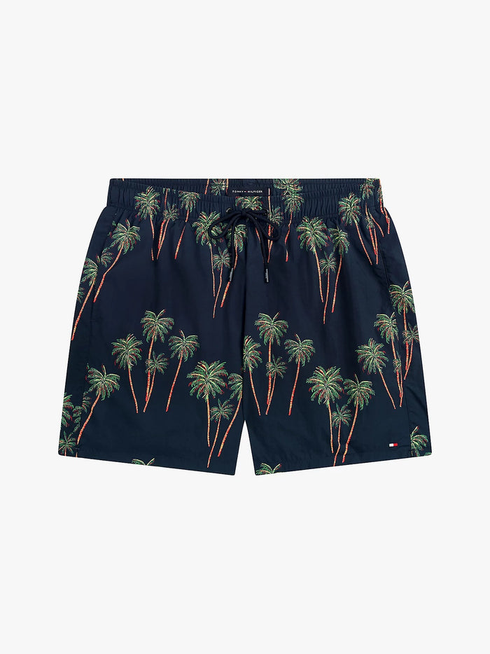 Print Mid Length Swim Trunks in Palm