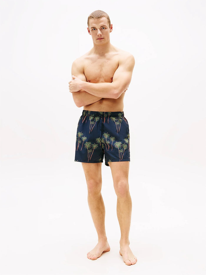 Print Mid Length Swim Trunks in Palm
