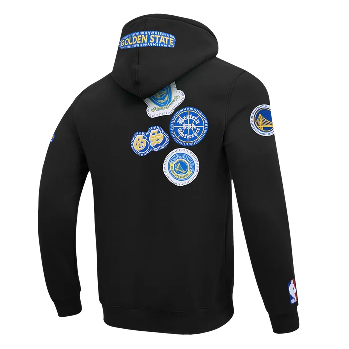 Black Pro Standard Golden State Warriors DIY Pick Stitch hoodie with team logo and stitching detail, casual sportswear for fans