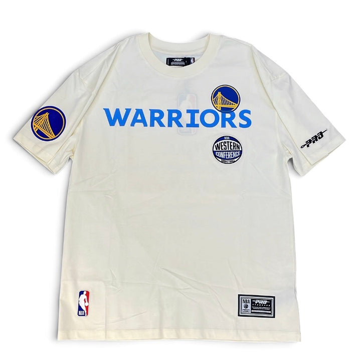 Pro Standard Golden State Warriors 'Home Team' Drop Shoulder T-Shirt in Eggshell