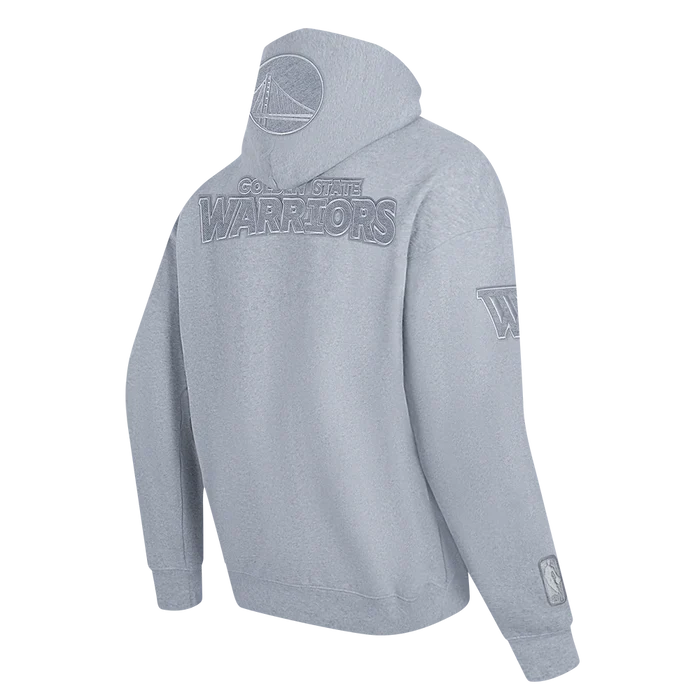 Pro Standard Golden State Warriors reverse French terry fleece hoodie in dark heather grey, with team logo and comfortable fit.