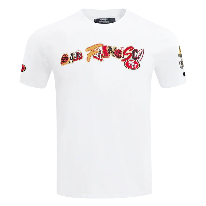 White Pro Standard San Francisco 49ers City Ransom T-shirt with team logo and graphic design on front.