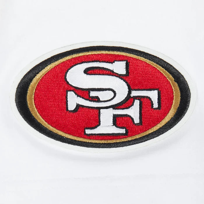 Pro Standard San Francisco 49ers 'City Ransom' white T-shirt with team logo and graphics, casual athletic wear.