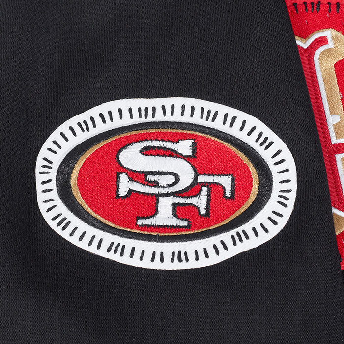 Black Pro Standard San Francisco 49ers DIY Pick Stitch hoodie with team logo and detailed stitching, casual athletic wear.
