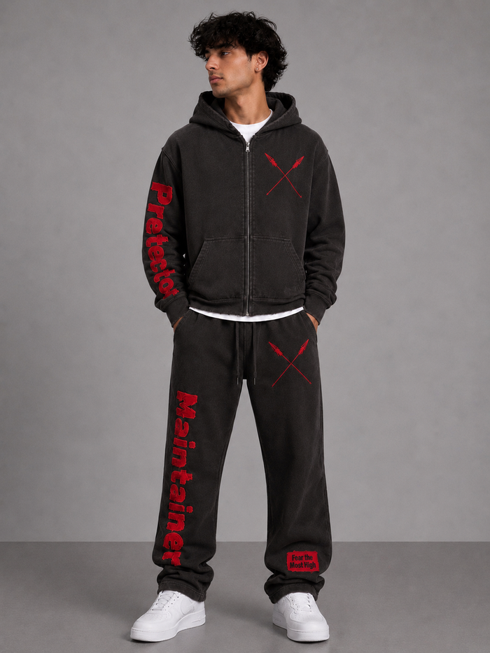 Copper black cropped hoodie by Protector and Maintainer with zip-up front and hood, stylish and comfortable casual wear.