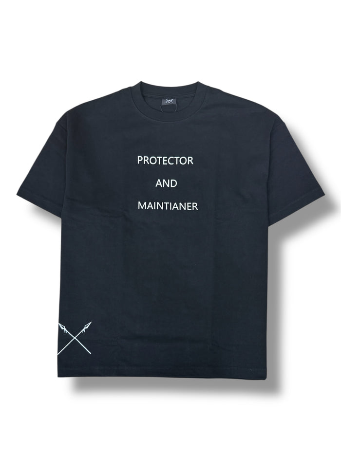 Black and white "Not Perfect" T-shirt by Protector and Maintainer, showcasing a casual tee with a bold graphic design.