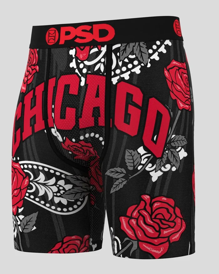 PSD 'Chi Roses' boxers with vibrant floral pattern, colorful multi-design underwear for men, made by PSD Underwear.