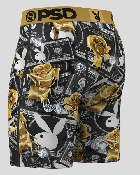 PSD Underwear PSB 100 Roses boxer briefs in a multi-color floral pattern, designed as stylish men's accessories.