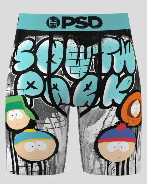PSD Underwear Southpark Streets boxers in multi-color with cartoon street scene design, casual men's accessories.