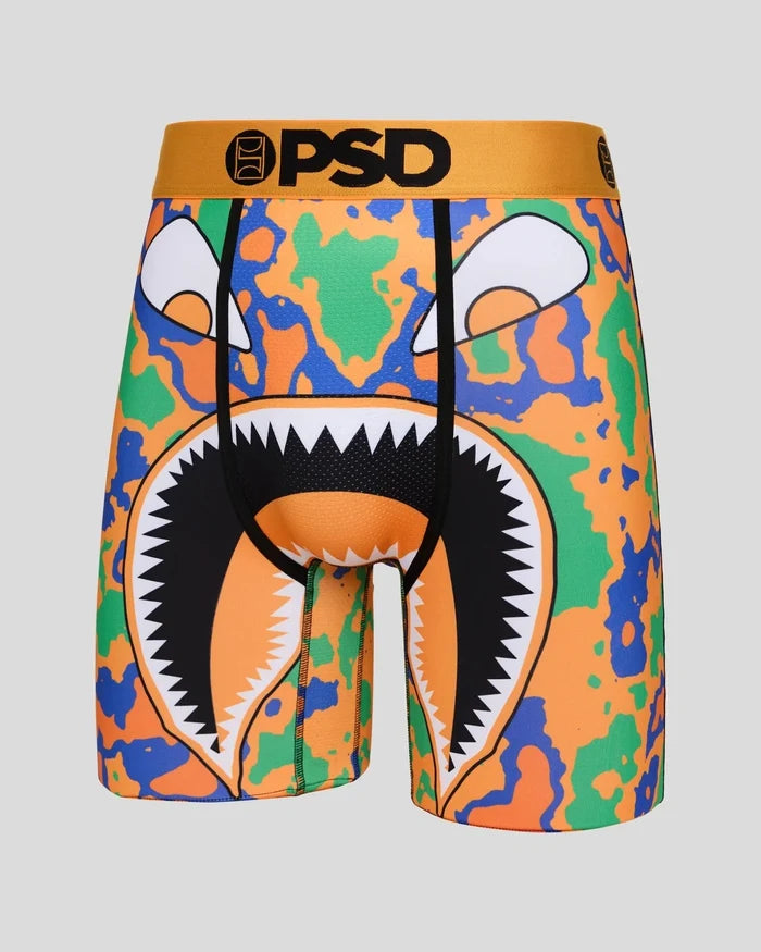 PSD Warface Earf boxer briefs with colorful camouflage design, made for comfortable men's underwear.