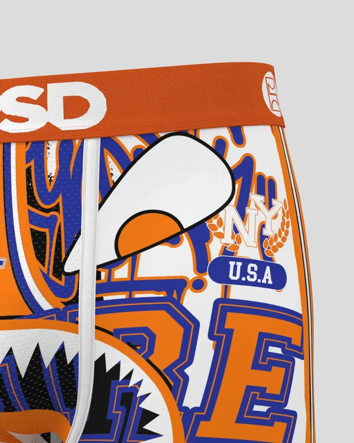 PSD Underwear WF New York boxer briefs in multi-color with bold logo print, casual and comfortable men's underwear accessories.