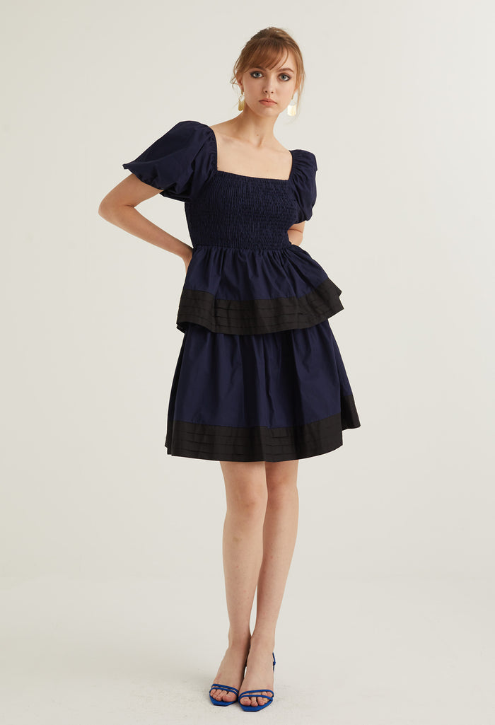 Puffed Sleeved Baby Doll Dress