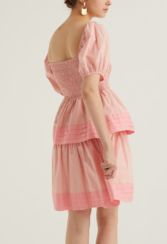 Puffed Sleeved Baby Doll Dress