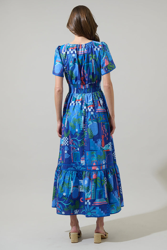Punta Alta Ordy Smocked Midi Dress