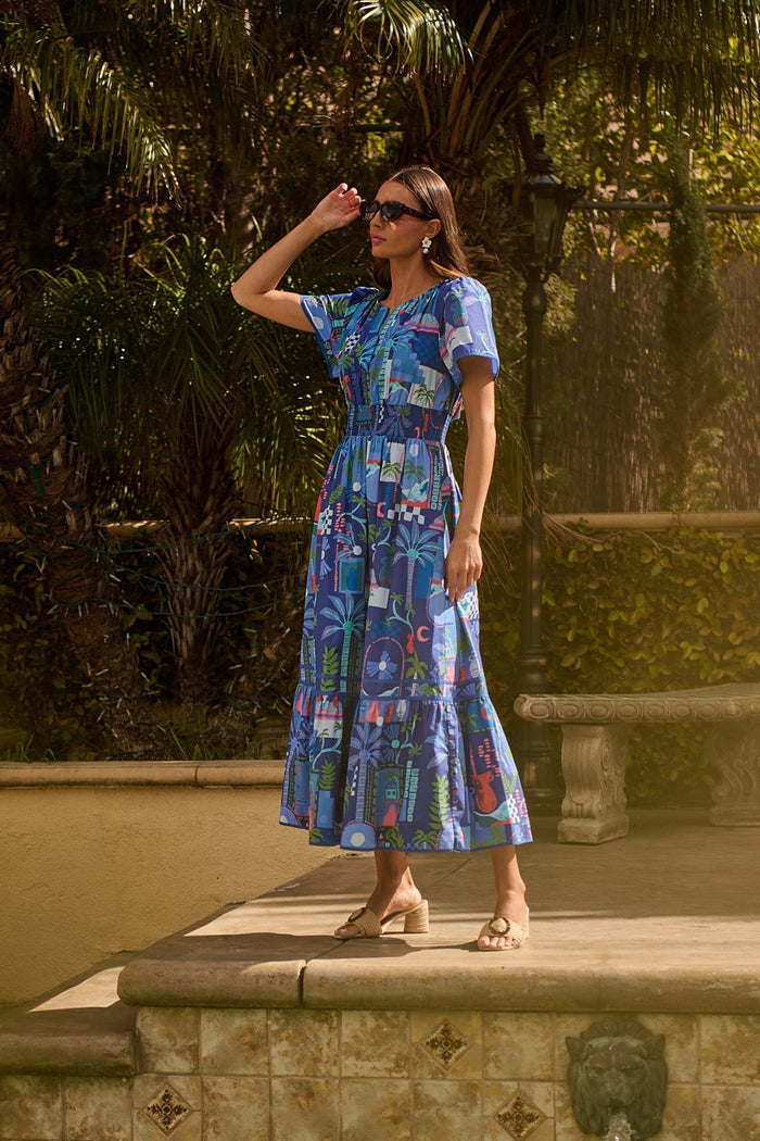 Punta Alta Ordy Smocked Midi Dress