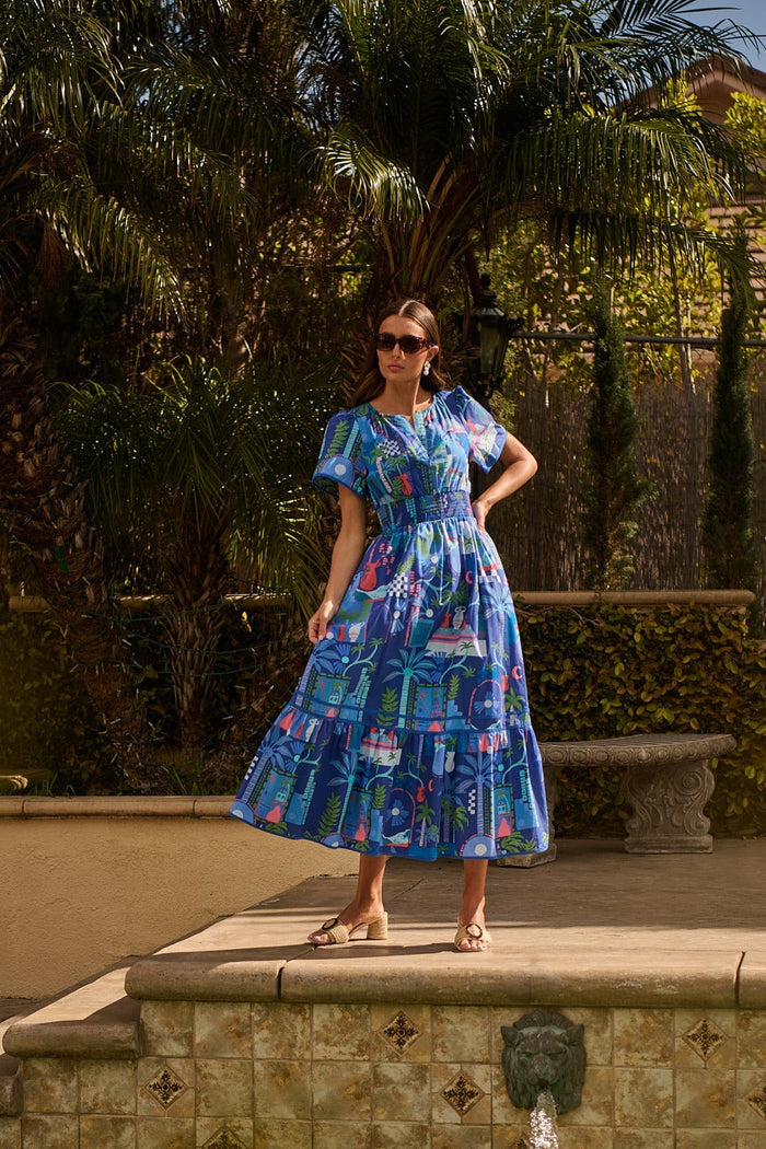 Punta Alta Ordy Smocked Midi Dress