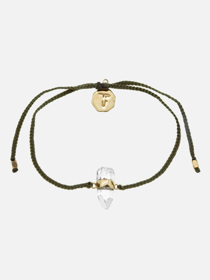 Tiger Frame | Quartz Crystal Bracelet - Olive/Gold | Perlu