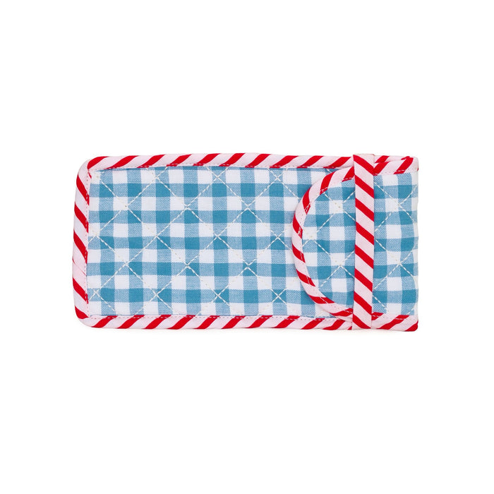 Quilted Gingham Glasses Case | Sea Blue