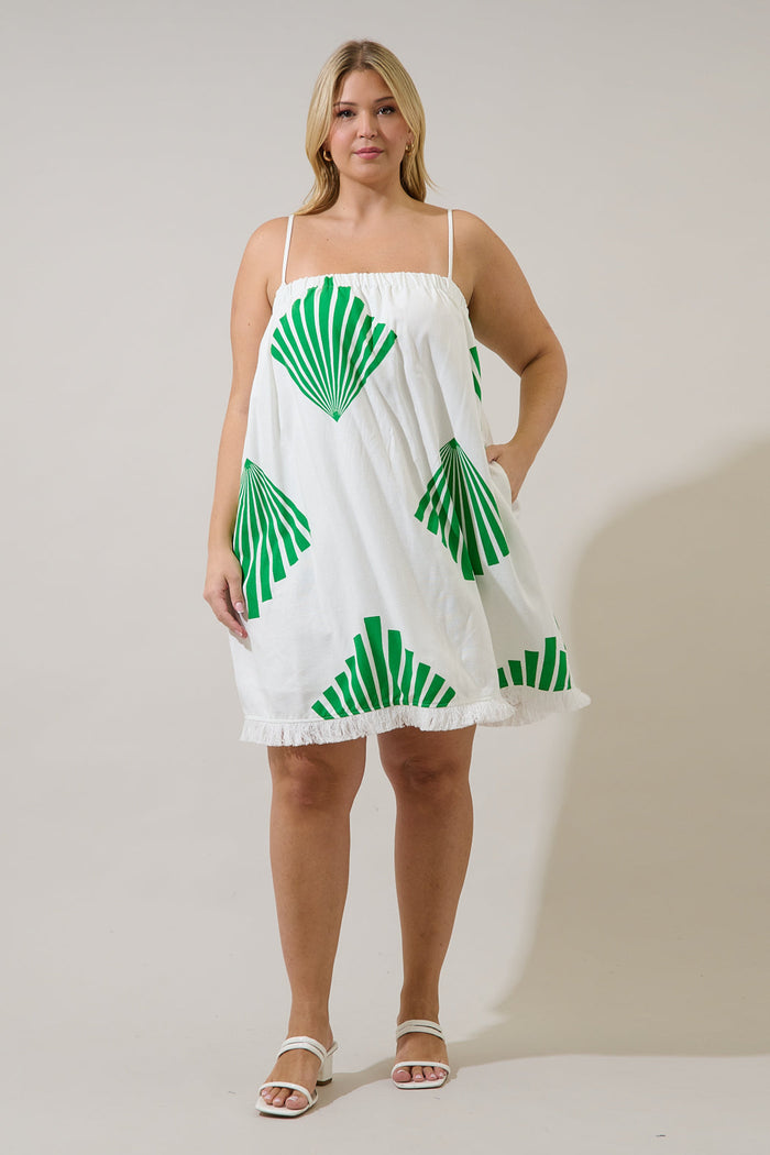 Quina Shift Mini Dress Fan Breeze Curve