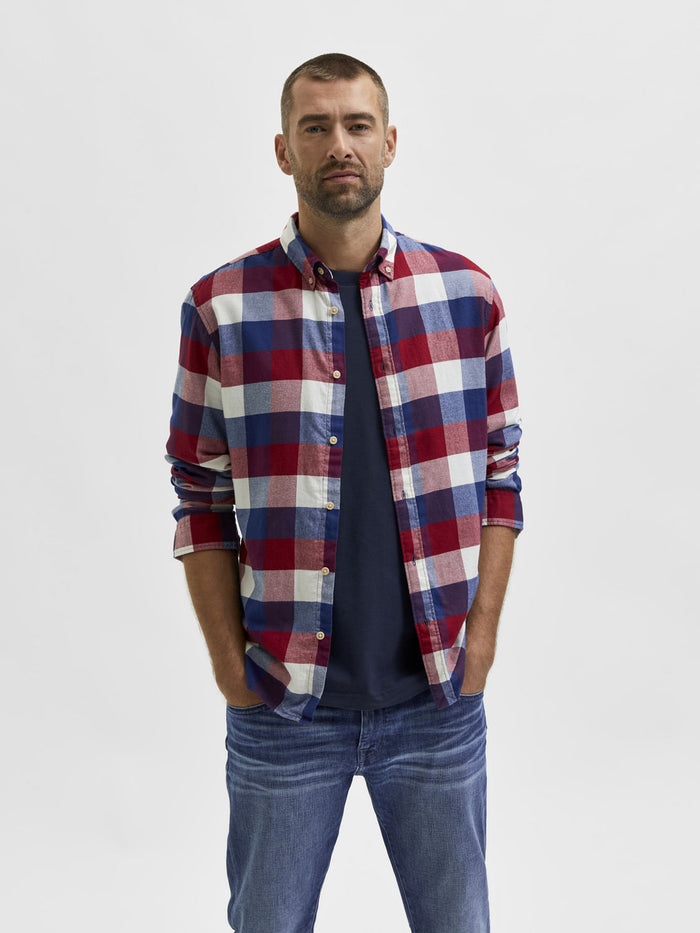 Red Flannel Checked Full Sleeves Shirt