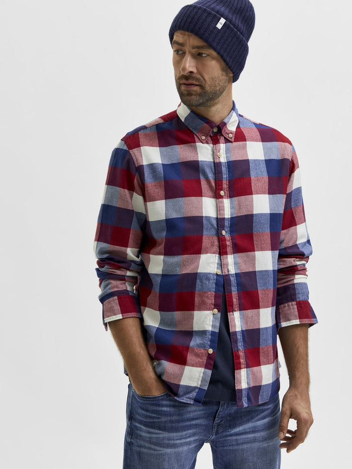 Red Flannel Checked Full Sleeves Shirt