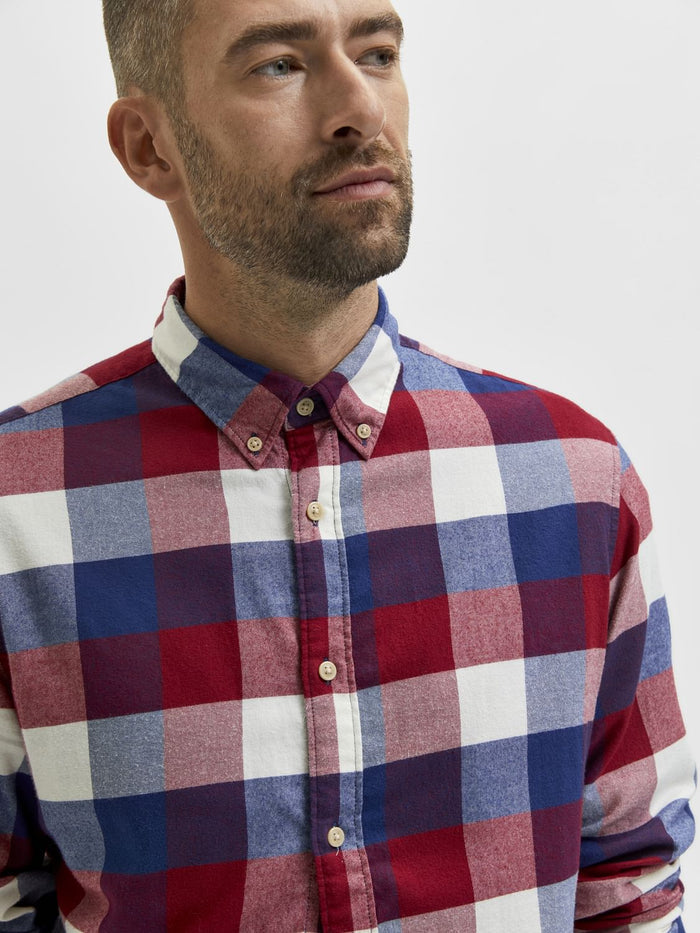Red Flannel Checked Full Sleeves Shirt