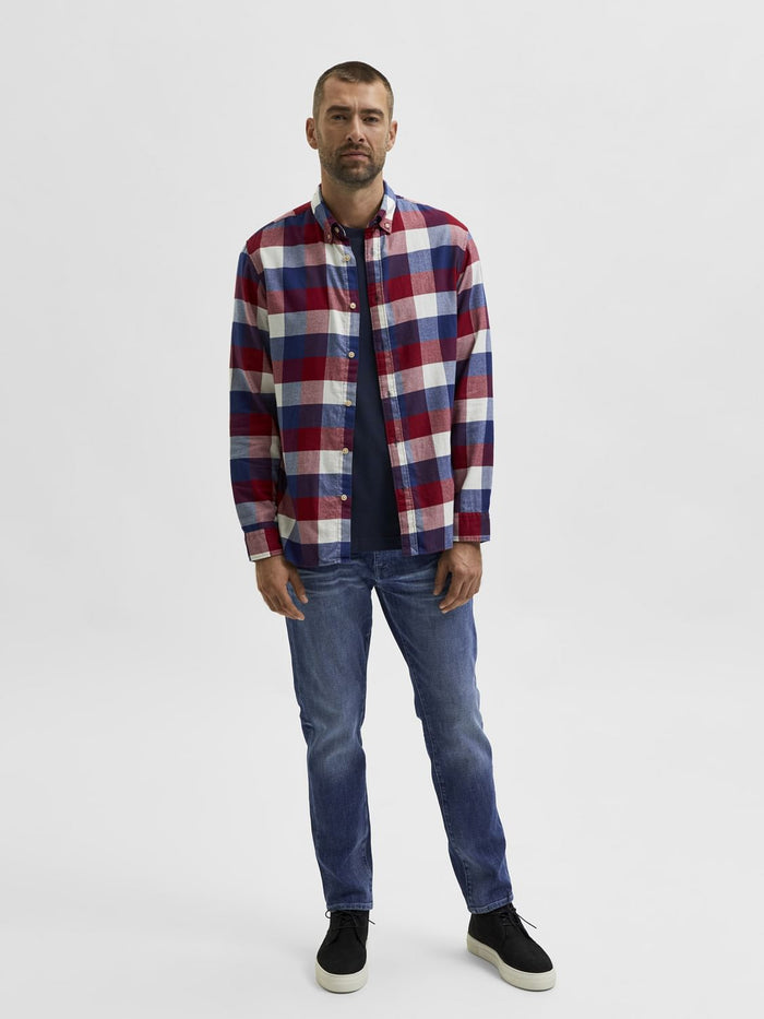Red Flannel Checked Full Sleeves Shirt