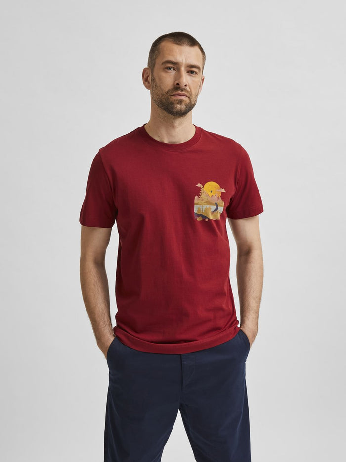 Red Graphic Print Crew Neck T-Shirt