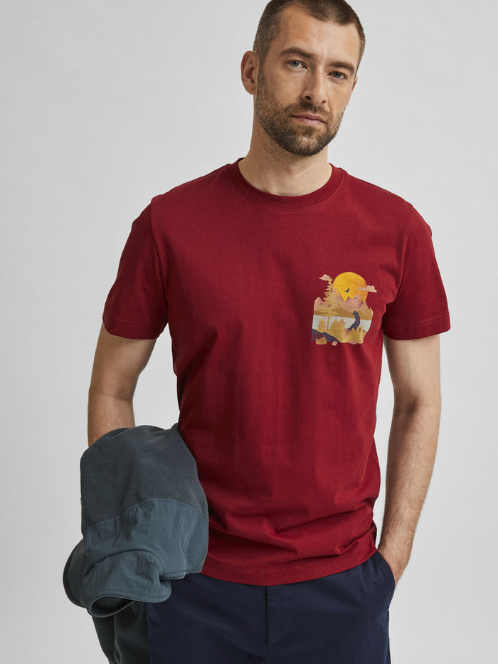 Red Graphic Print Crew Neck T-Shirt