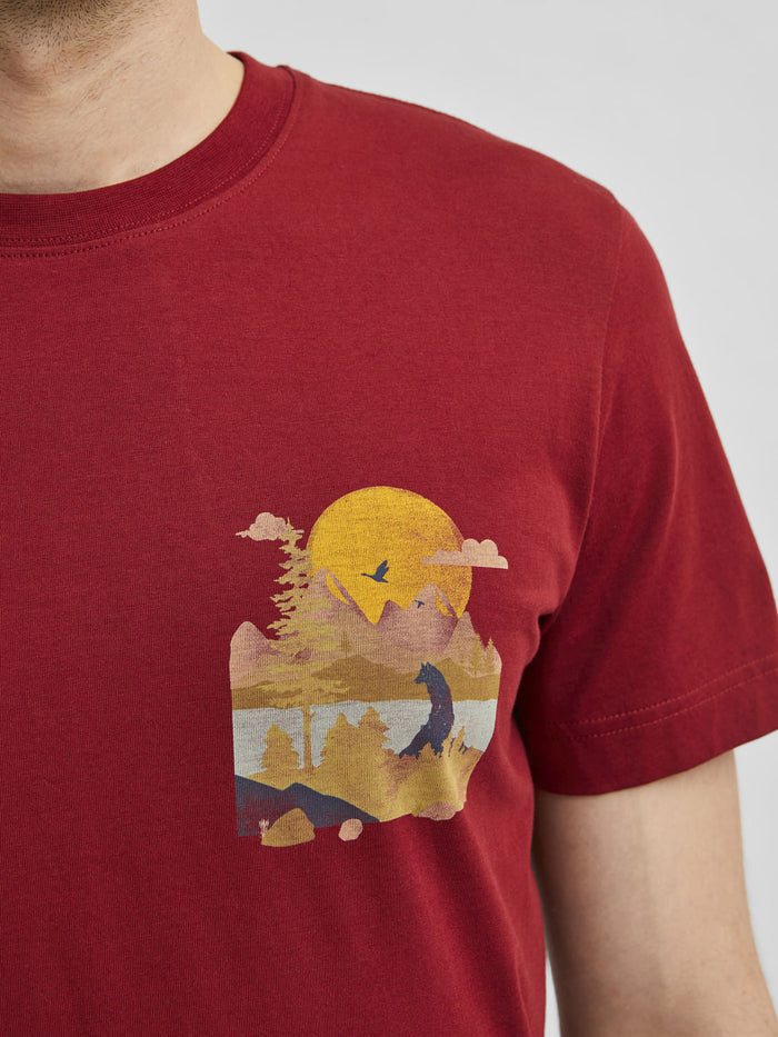 Red Graphic Print Crew Neck T-Shirt