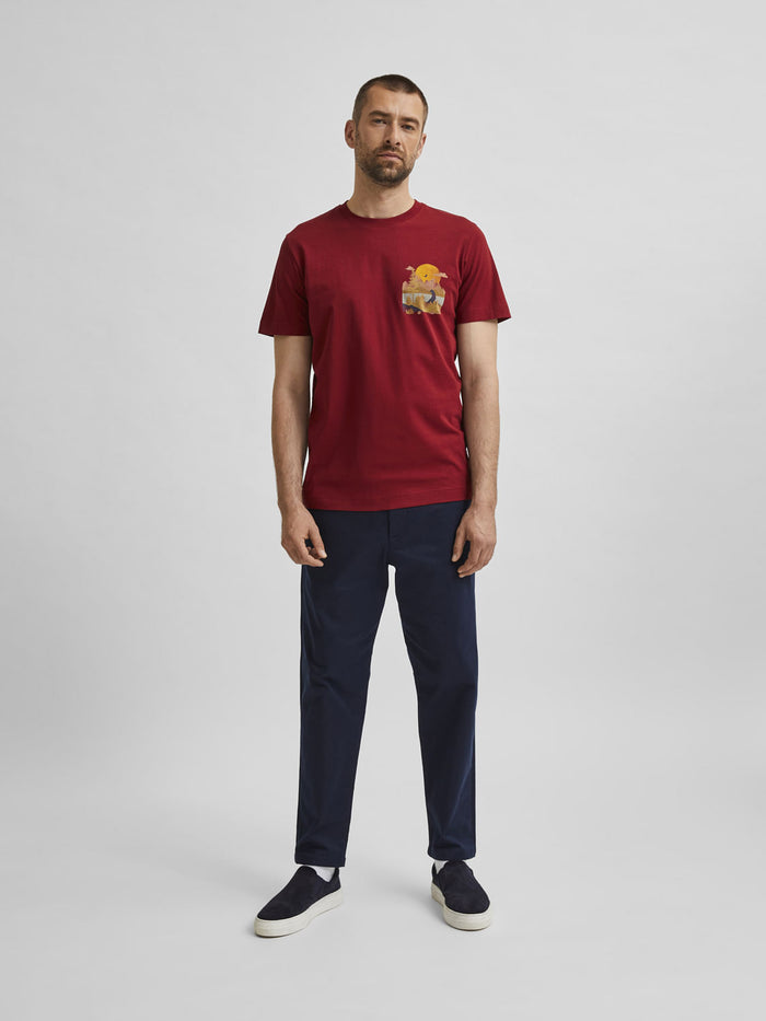 Red Graphic Print Crew Neck T-Shirt