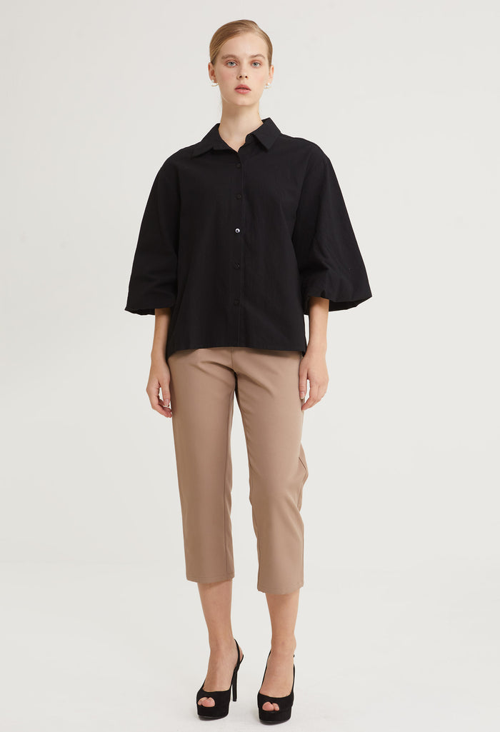 Regal Flare Button-Up Top