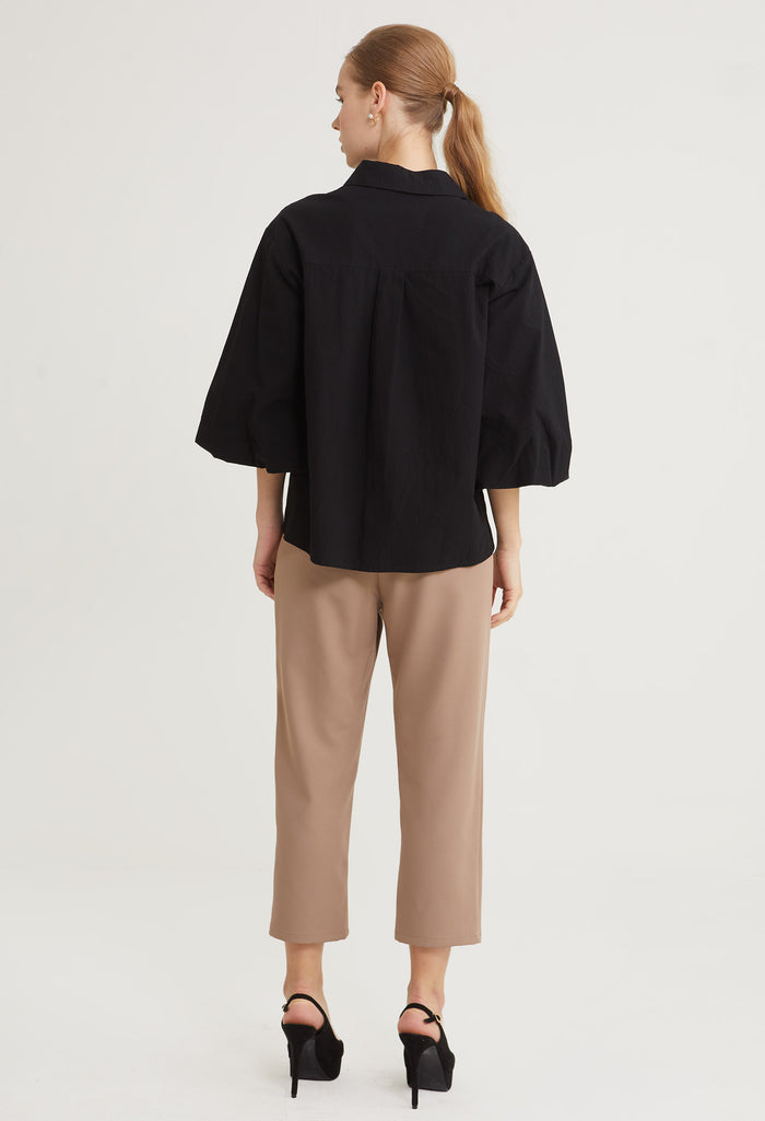 Regal Flare Button-Up Top