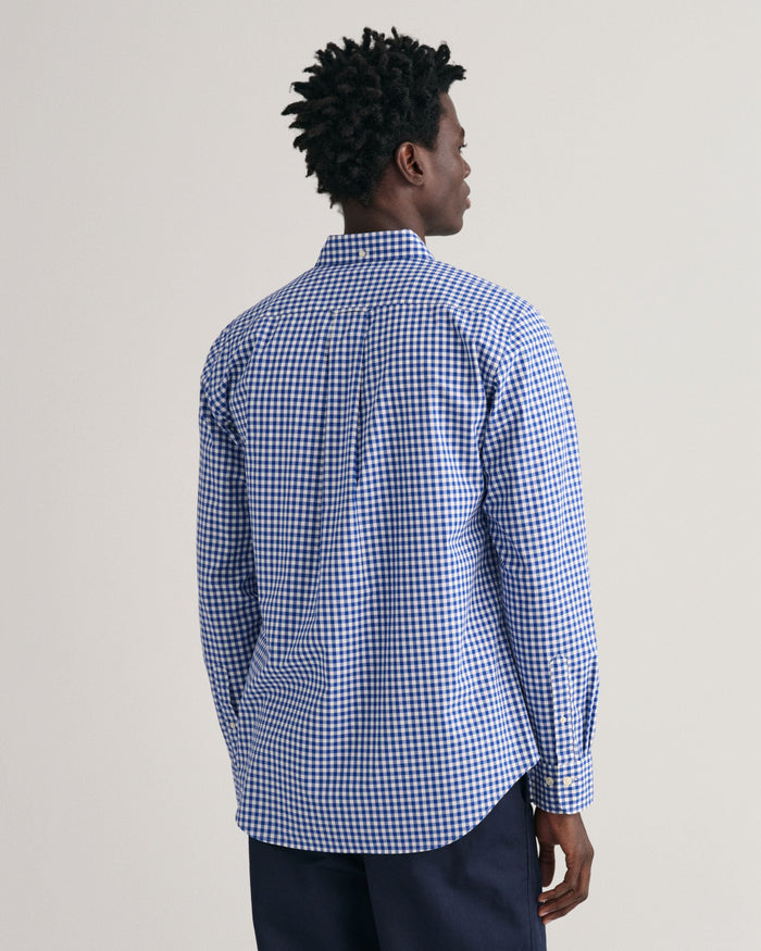Regular Fit Gingham Poplin Shirt in Blue