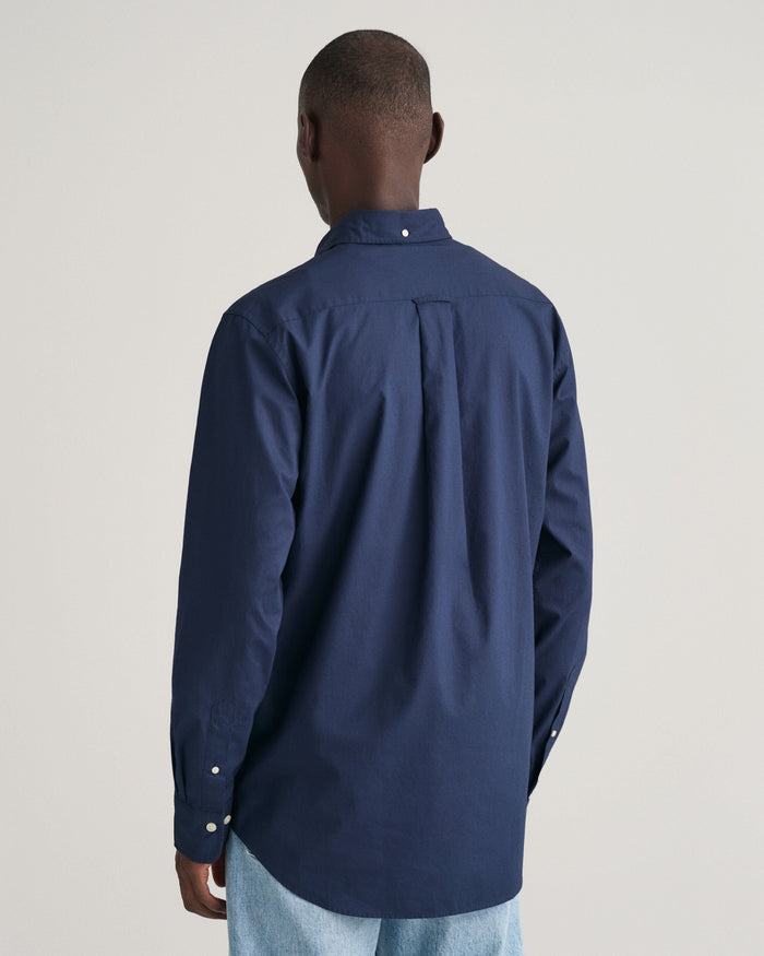 Regular Fit Poplin Shirt in Marine