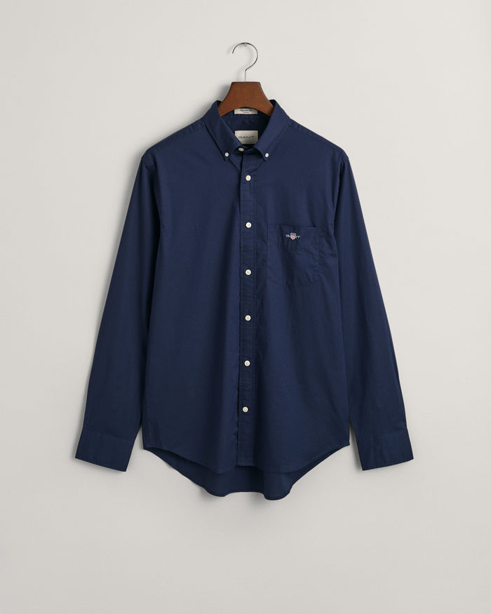 Regular Fit Poplin Shirt in Marine