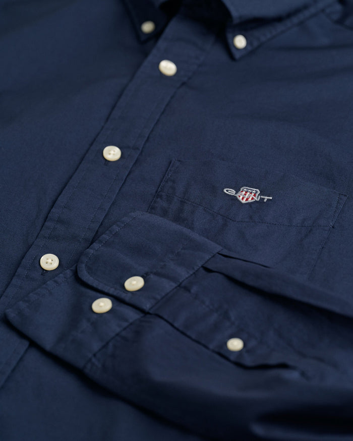 Regular Fit Poplin Shirt in Marine
