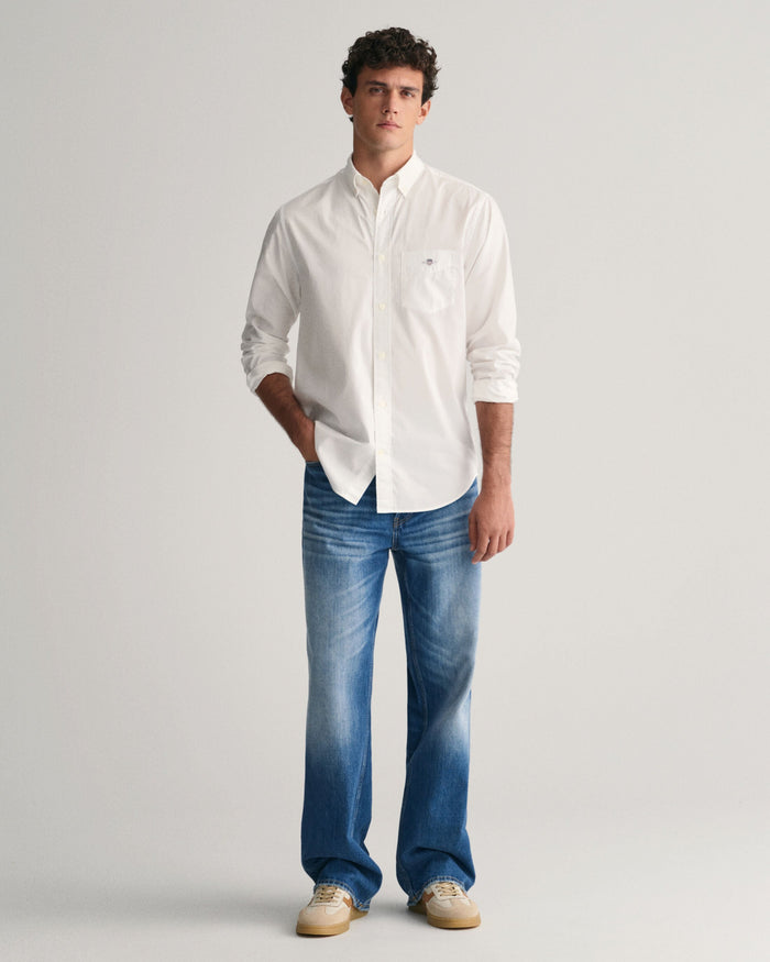 Regular Fit Poplin Shirt in White