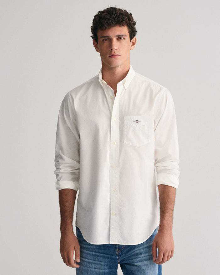 Regular Fit Poplin Shirt in White