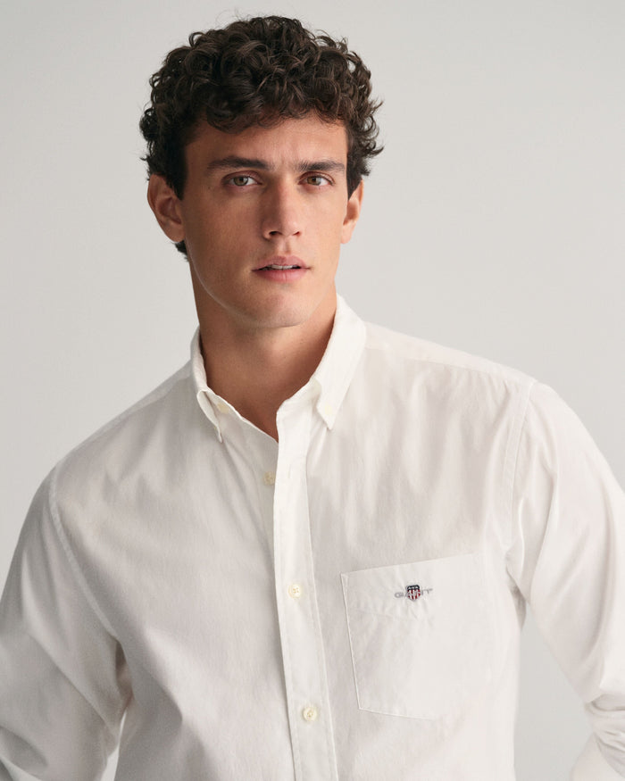 Regular Fit Poplin Shirt in White