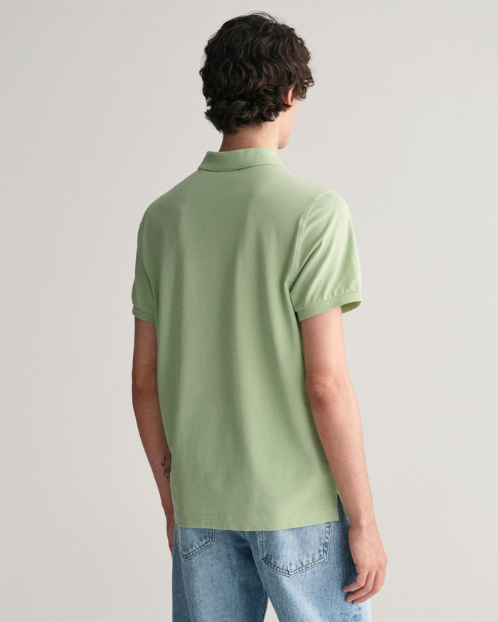 Regular Fit Shield Piqué Polo Shirt in Matcha